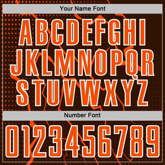 Soccer Brown Sublimation Lightning Jersey Custom Orange-White Uniform Sports Soccer Brown Sublimation Lightning Jersey Custom Orange-White Uniform Sports