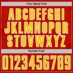 Sublimation Uniform Red Geometric Jersey Shape Soccer Gold-White Custom Sports Sublimation Uniform Red Geometric Jersey Shape Soccer Gold-White Custom Sports