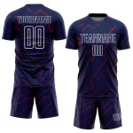 Sports Crimson-White Lightning Navy Uniform Sublimation Soccer Custom Jersey Sports Crimson-White Lightning Navy Uniform Sublimation Soccer Custom Jersey