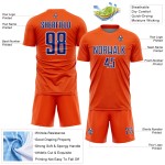 Custom Shape Uniform Sports Geometric Soccer Jersey Sublimation Orange Royal-White Custom Shape Uniform Sports Geometric Soccer Jersey Sublimation Orange Royal-White